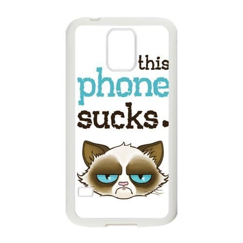 Funny Grumpy Cat Cartoon Rubber Phone Cover Case for Samsung Galaxy S5,SV Cell Cases