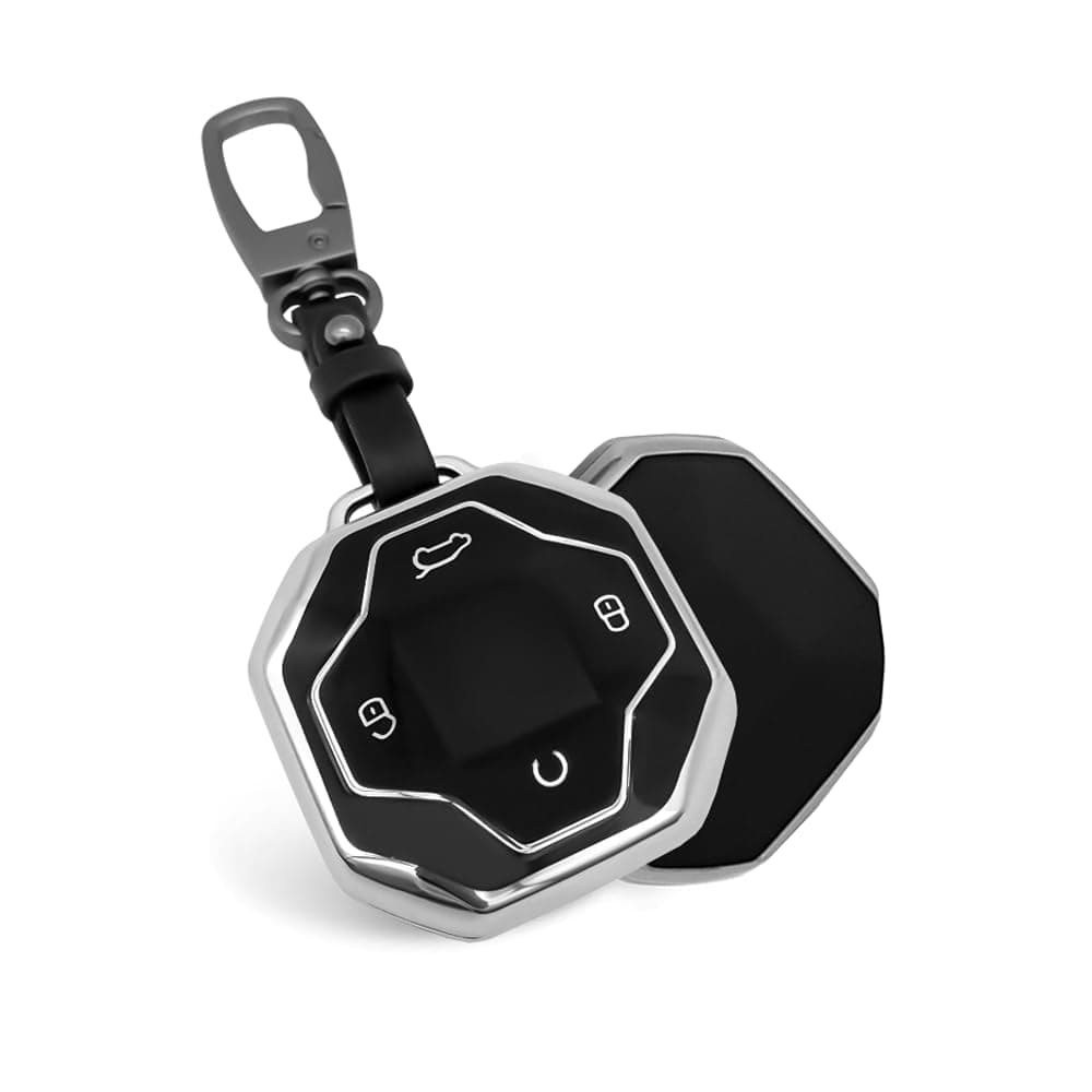 Key Fob Shell Case with Keychain for Chery Jetour T2 Traveler 2023 2024 2025 Keyless Entry Remote Control 4 Button Key Fob Cover Holder