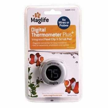 AMX30210 AMX Digital Thermometer with Integrated Food Clip and Scrub Pad for Aquariums