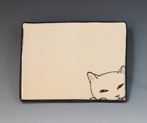 Handmade Ceramic Soap Dish with Cat