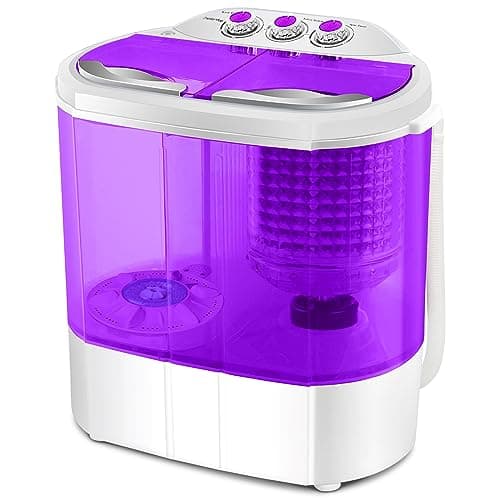 – Display4top Electric Mini Portable Compact 3.6KG Capacity Washer Washing Machine Spin Dryer Laundry (Purple)