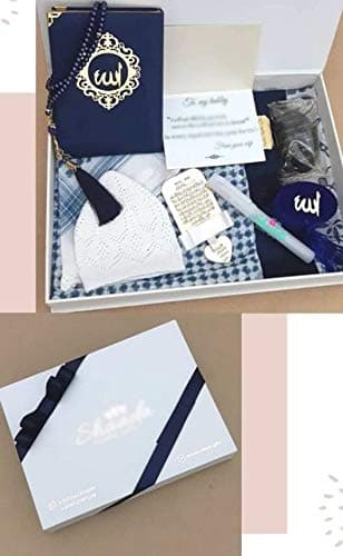 Zayoshe Muslim Set with Prayer Rug, Tasbih, Quran, Miswak, Shemagh