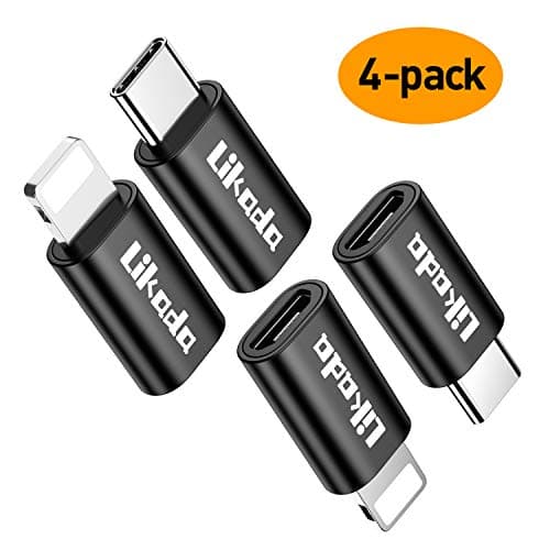 Micro USB to USB C Adapter, Micro USB to iOS Adapter 4 Pack Fast Charging Data Transfer Convert Compatible with Samsung Galaxy S8 S9 Note 9,LG V30, iPhone X, 6,7,8plus, iPad