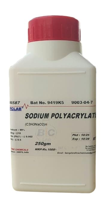 BFC Sodium Polyacrylate LR - 250gm, (C3H3NaO2) n CAS No. 9003-04-7