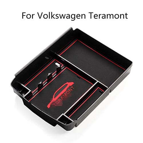 for Volkswagen Teramont 2017 Central Console Armrest Box Auxiliary Storage Box Console Organizer Insert Tray ABS
