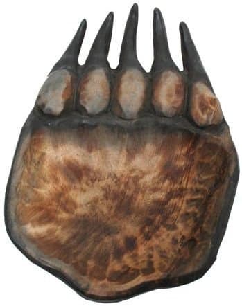 Bear Paw Coin/Candy Dish (Carved from Real Wood) 8.75-inch
