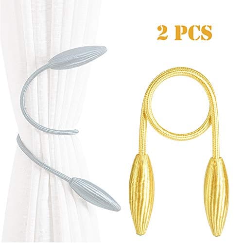 OEXEO 2 PCS Curtain Tiebacks Random Modelling Curtain Holdbacks Drapery Tie Backs,Decorative Rope Hook for Window Blackout and Sheer Panels No Need Punching (Beige) (B-#1)