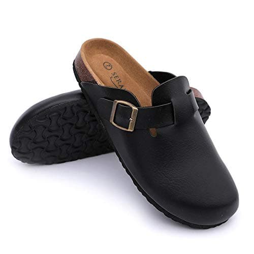 Seranoma Microsuede Cork Clogs for Women - Plush Fur Lined Clog Slippers with EVA Foam Footbed for Ultimate Foot Comfort on Winter, Lounging, Indoor/Outdoor Use - Closed Toe Clogs with Non-Slip Outsole