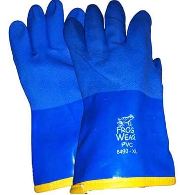 Frogwear 8490 Insulated & Waterproof Blue Tripple Dipped Work Gloves, Ultra Flexible, Chemical & Oil Resistant, Sizes M-XL (1 Pair) (Extra Large)