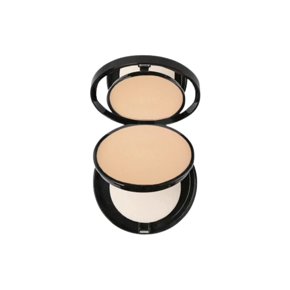 Emani Flawless Matte Powder Foundation – Mineral Compact Makeup for Sensitive Skin, Buildable Coverage, Shine Control, Long-Lasting Finish Up for Sensitive Skin and Oil Control, Linen