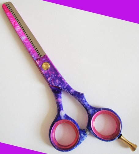 Pink Flower Hair Thinning Scissors Barber Shears