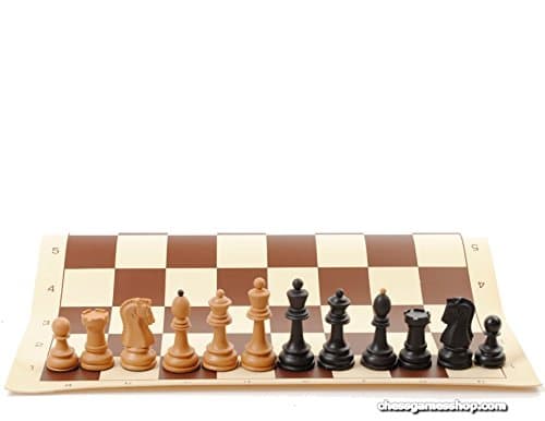 Chess Set - Dubrovnik Plastic Chess Pieces with PVC Board - Standard Size, wighted, Felted