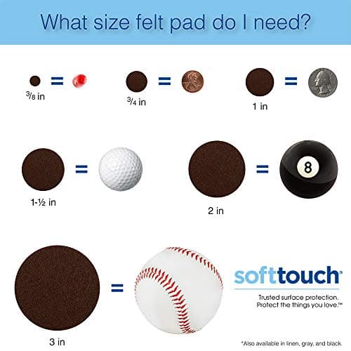 Self-Stick Furniture Round Felt Pads for Hard Surfaces â Protect your Hard Floors from Furniture Scratches, 1" Walnut Brown, Round (16 Pieces)