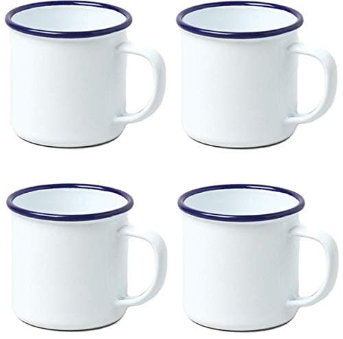 4 X Falcon Housewares Enamel 8cm Mug White