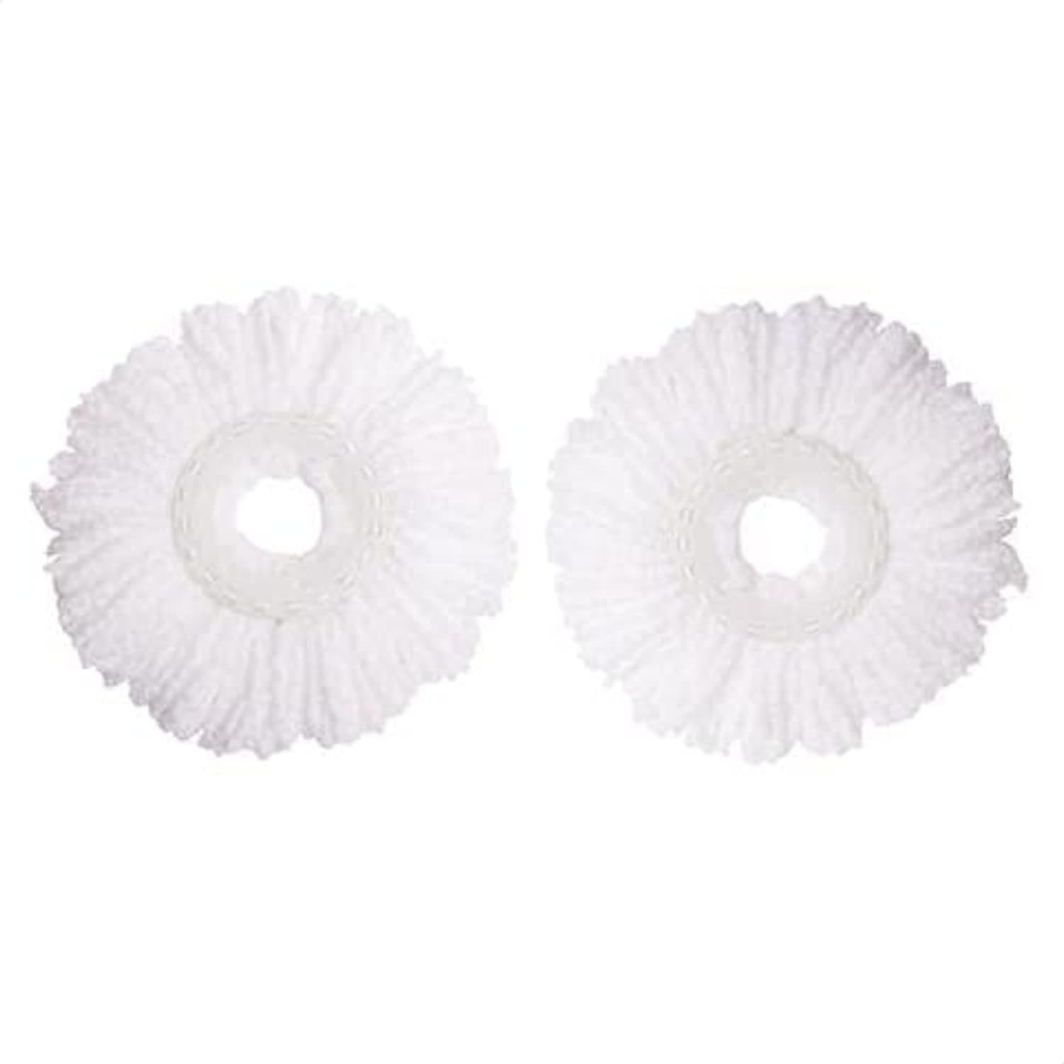 Microfiber Mop Head Replacements Spin Mop System (2 Pack) - Great for All Types of Floors: Tile, Wood, Laminate, Vinyl, Stone, Marble - Machinewashable, Lifespan 6-12 Months