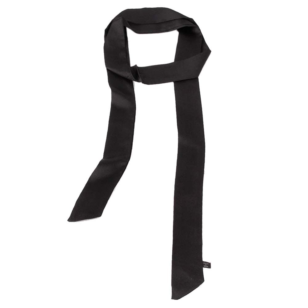 Ribbon Scarf for Women Handbag Wrap Handle Satin Belt Sash Necktie Neck Scarf PSSD01 (Black)