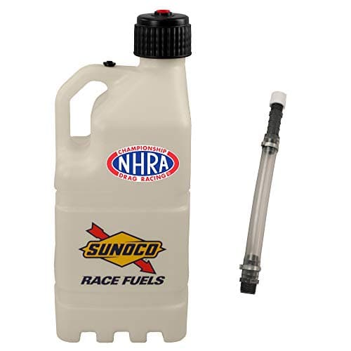 NHRA 5 Gallon Racing Utility Jug with Deluxe Filler Hose Kit - Clear - Made in The USA