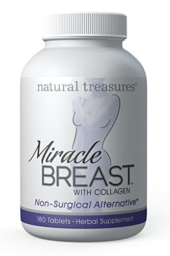 Breast Enhancement Pills with Collagen - 180 Tablets, No Surgery Needed, All Natural from Highly Trusted Miracle Breast - Works Fast for Fuller, Firmer Breasts