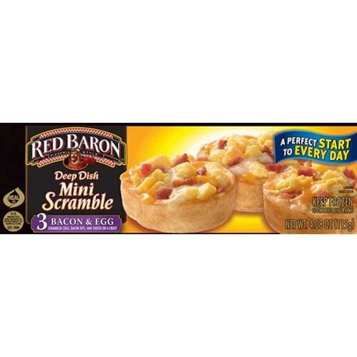 Red Baron Bacon, Egg and Cheese Mini Breakfast Entree -- 3 per case.