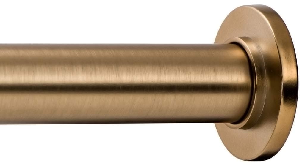 Ivilon Tension Curtain Rod - Spring Tension Rod for Windows or Shower, 54 to 90 Inch. Warm Gold