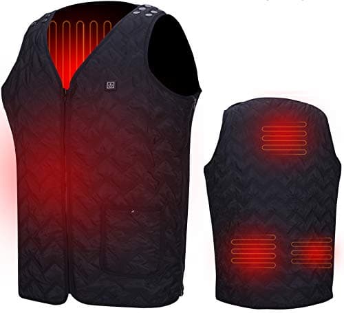 Heated Vest USB Electric Heated Vest Size Adjustable USB Charging Heating Vest Clothing for Men and Women (Battery not included)