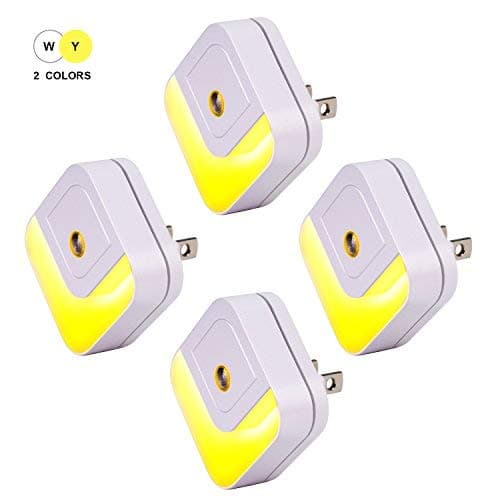 ViLSOM Plug-in Night Light, Led Night Light with Auto Dusk to Dawn Sensor and Dual Color Temperature Night Lights for Kids Room,Bedroom,Stairs,4-Pack.