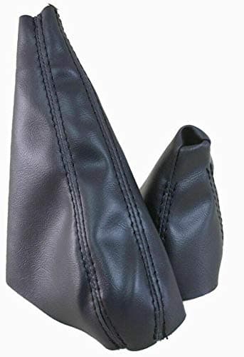 Fits 1999-2006 BMW E46 Synthetic Black Leather Automatic Shift & EBrake Boot SET (Skin Only)