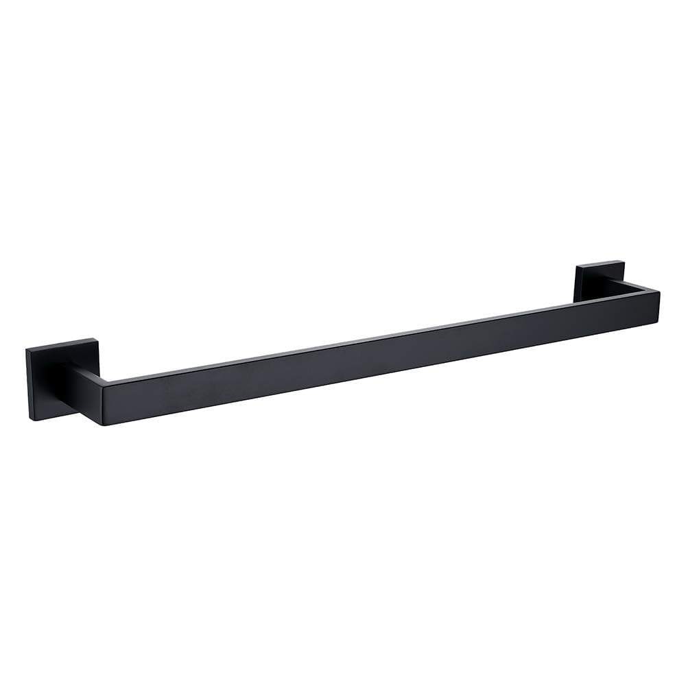 TASTOS 23.6 Inch Black Single Towel Bar Rack, SUS 304 Stainless Steel Bathroom Towel Bar Heavy Duty Towel Holder Kitchen Towel Rod, Wall Mount with Screws Towel Bar Rod Matte Black Finish