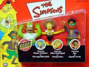 Simpsons 3 Pack w/ Homer As the Ingestible Bulk, Vampiredna,& Apu As Captain Quick" Kaybee Exclusive