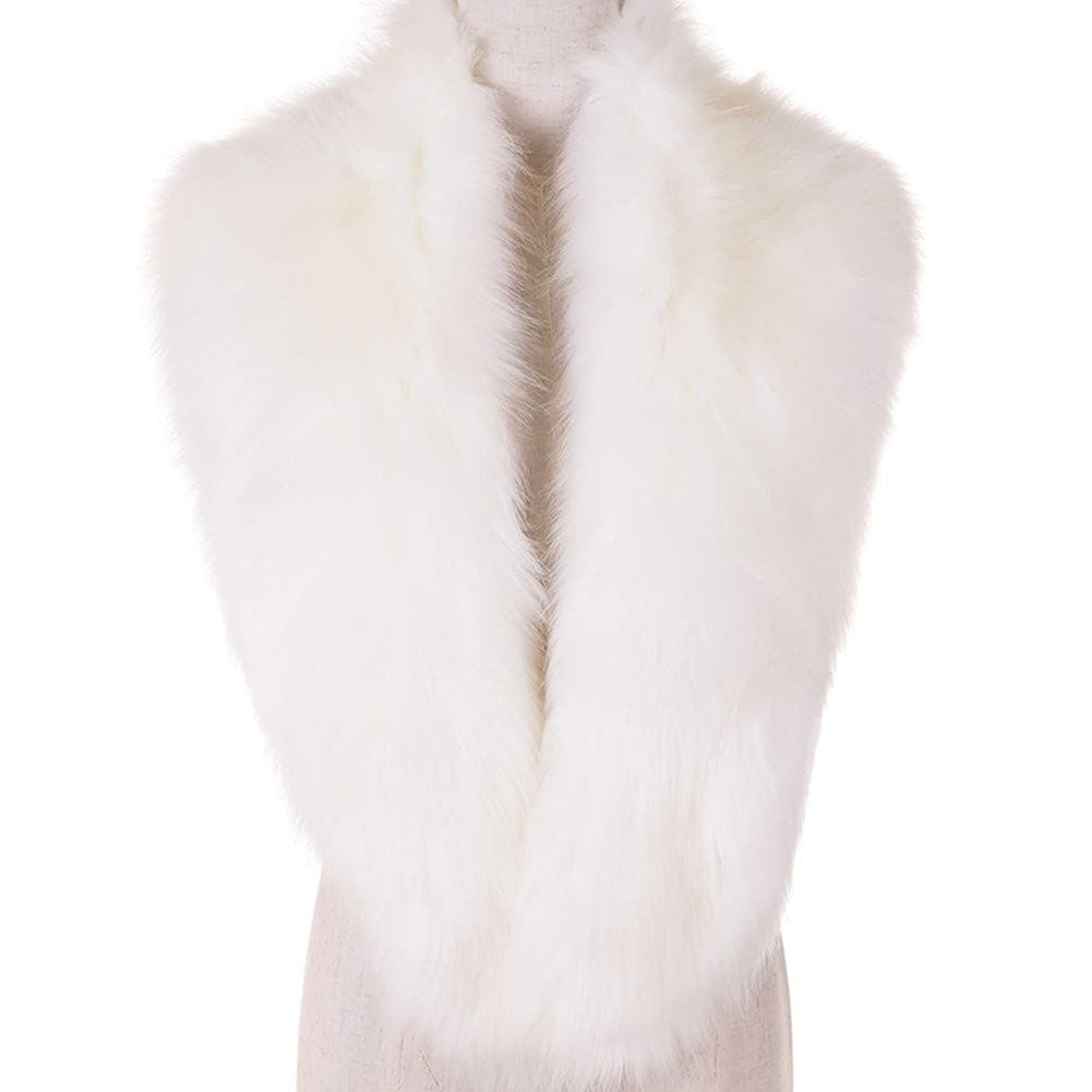 Dikoaina Women's Faux Fur Collar Scarf Wrap – Winter Warm Shawl Cape Elegant Neck Warmer for Ladies