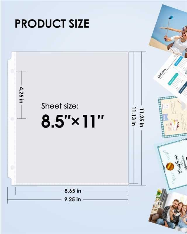 KTRIO 200 Pack Sheet Protectors for 3 Ring Binder, Non Glare Clear Page Protector, Plastic Document Sleeves Fits Standard 8.5 x 11 Paper, Top Loading, Acid Free