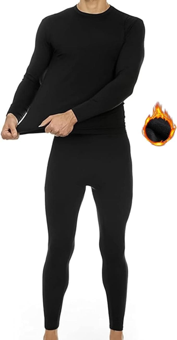 Thermal Underwear Set for Men,Adding Velvet and Thickening,Necomi Premium Soft Thermal Underwear Winter Base Layer Tops & Bottoms for Men,Suitable for Daily and Outdoor Sports