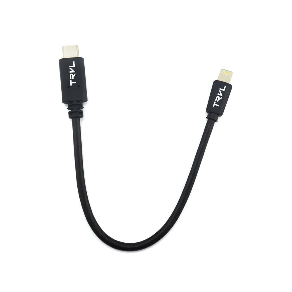 TravelCables USB-C Compact Tiny Small Travel Size USB Data Sync Power Charger Cable for iPhone iPad Macbook Pro Laptop Computer