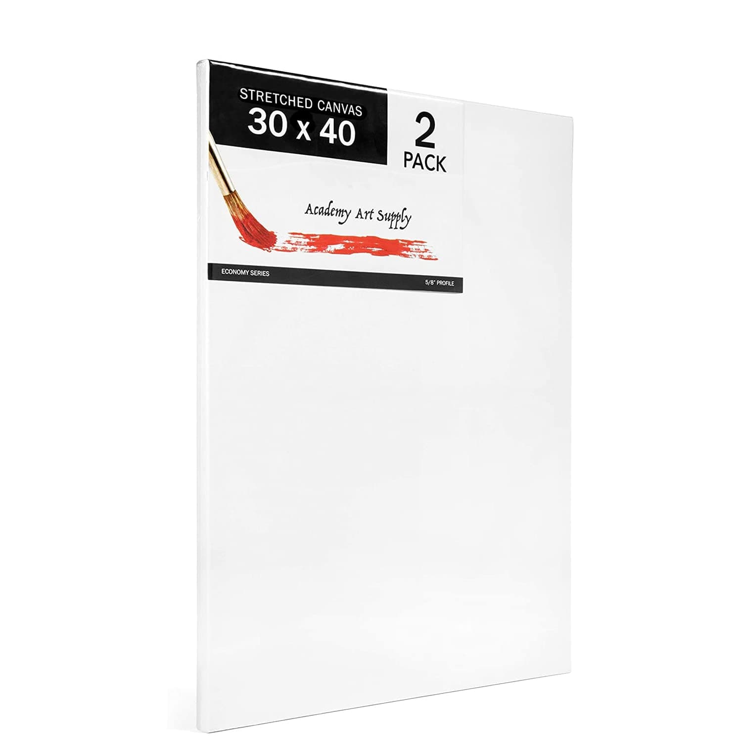 Academy Art Supply Stretched Canvases - Value Pack of 2 30 X 40 Canvas Blank, Primed, Gessoed, Acid-Free & Ready-to-use Heavy Cotton Canvas, Ideal for Acrylic Painting, Wet Dry Media & Oil Paint Dry