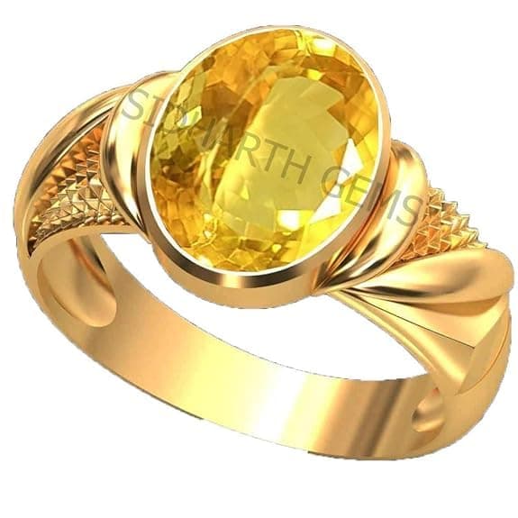 14.25 Ratti to 13.00 Carat Oval Shape sunela Stone Ring Citrine Topaz Stone