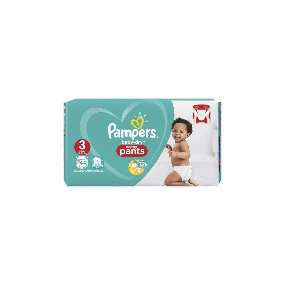 Pampers Baby-Dry Trousers, Unisex - Size 3 (44 Count) - Baby Diaper - Overnight Protection