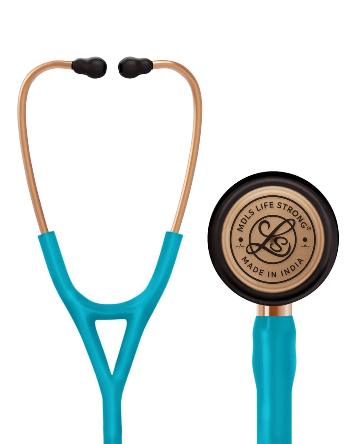 MDLS Cardiology IV Rose Gold Stethoscope For Doctors and Students | Health & Medical Equipment | Stethoscope for Doctors, Nurses, and Medical Professionals & Cardiology (Water Green)