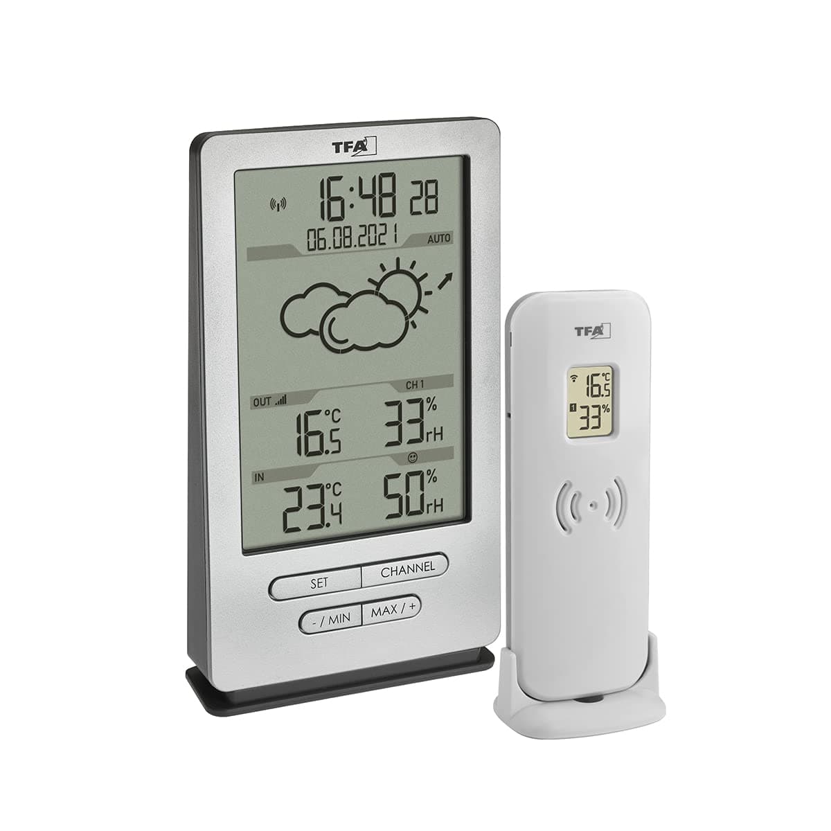 TFA Dostmann Xena Wireless Weather Station, 35.1162.54, with Outdoor Sensor, Measure Indoor and Outdoor Temperature, with Weather Forecast, Includes Radio-Controlled Clock, Humidity, Battery Operated