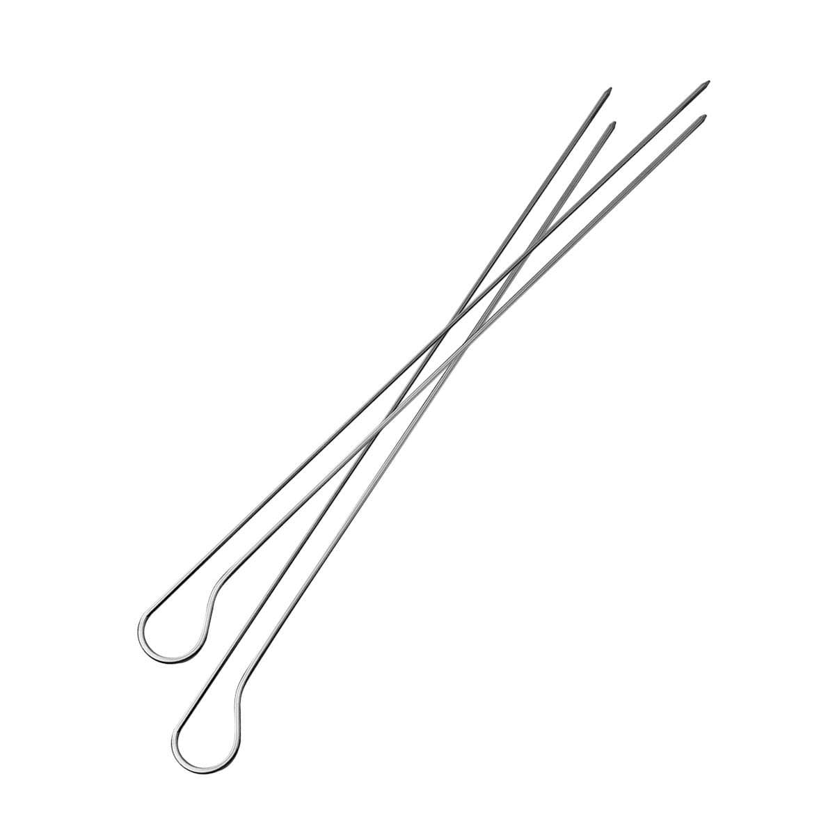 Santos stainless steel double skewers 8 pieces, kebab skewers, shrimp skewers, stainless steel skewers, metal skewers.