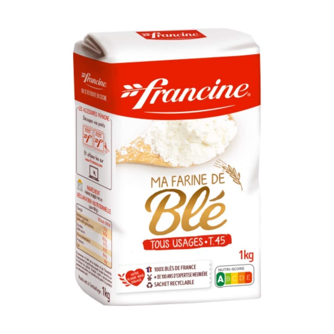 Farine de Ble Tous Usages - French All Purpose Wheat Flour - 2.2 lbs (Pack Of 2)
