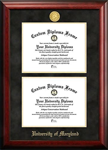 University of Maryland Double Degree Diploma Frame (13 X 17)