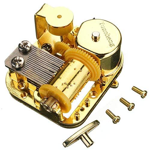 Pursuestar Over The Rainbow Wind Up Music Box Movement, 18 Note Gold Yunsheng Clockwork Musical Mechanism for DIY Music Boxes Replacement
