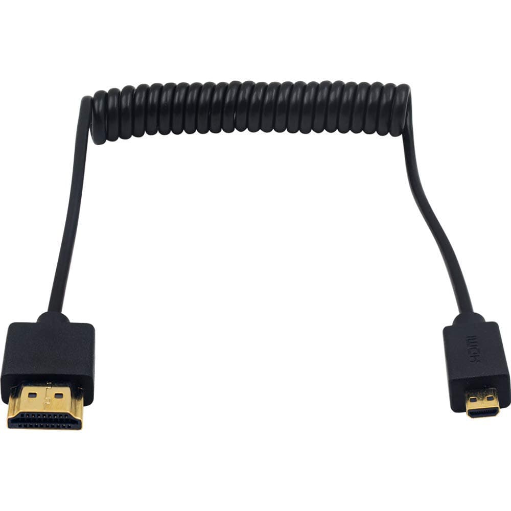 Duttek Micro HDMI to HDMI Cable, HDMI to Micro HDMI Cable, Ultra Thin Micro HDMI Male to HDMI Male Coiled Cable (1.2m)