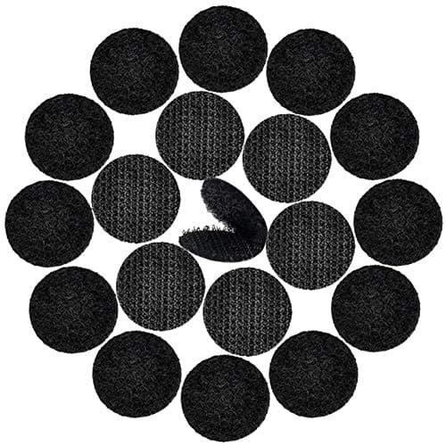 DFYOUHOME® 128 Pairs Self Adhesive Dot 1 inch Round Hook and Loop with Waterproof Sticky Glue Tape Back Nylon Dot Strip Fastener Light Weight Stronghold for Classroom, Office, Home (Black)