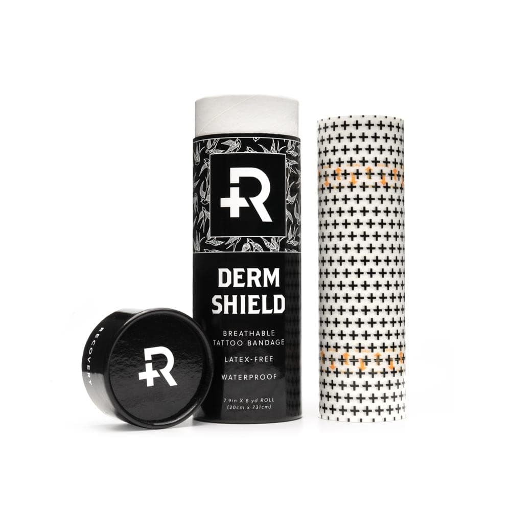Derm Shield Tattoo Cover Up Patch - Latex-Free & Waterproof Tattoo Aftercare Bandage - Transparent Matte Film - Breathable & Flexible - Promotes Healing & Skin Renewal (7.9" x 8 yd)