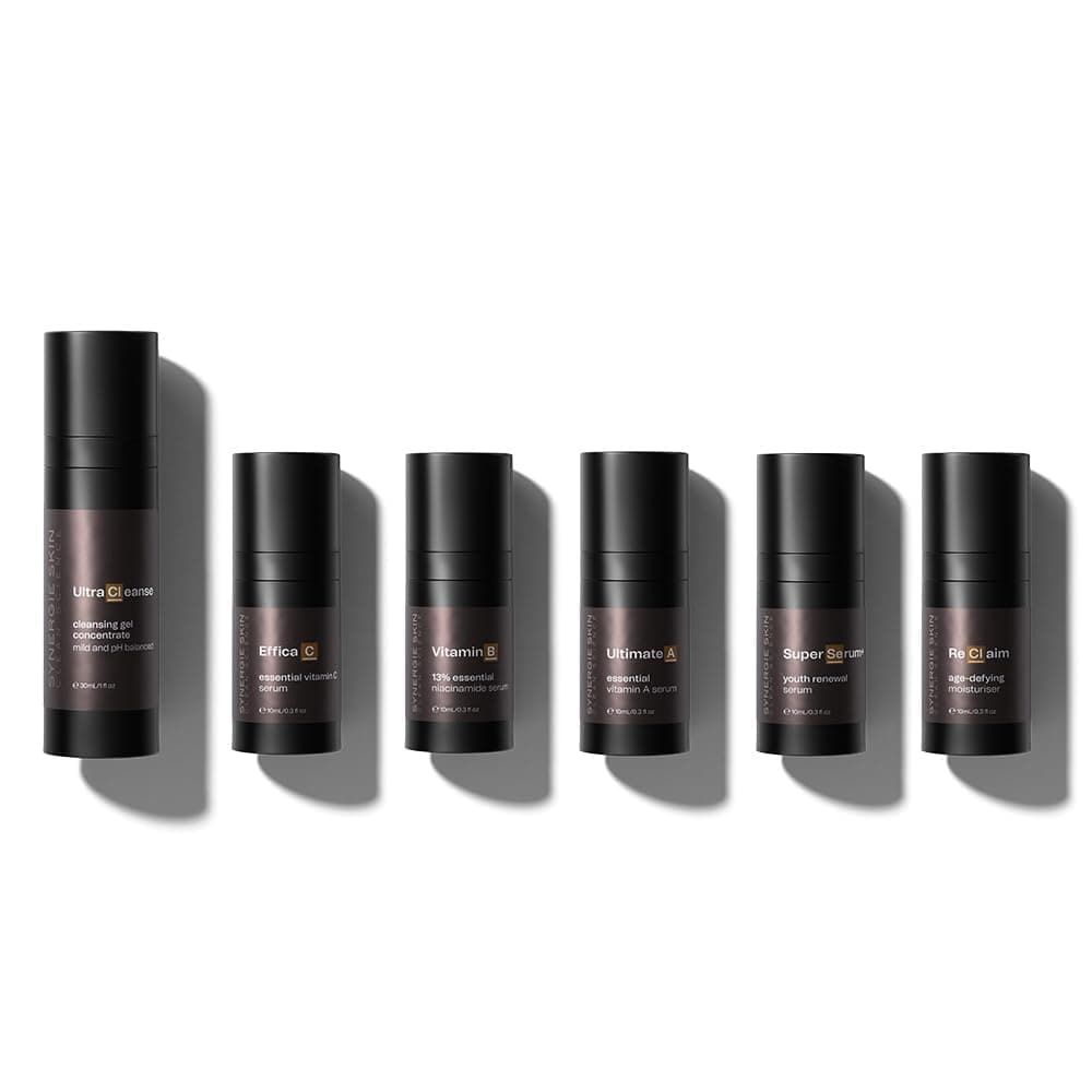 Synergie Skin Ultimate Anti-Ageing Kit, Reduces Wrinkles and Fine Lines, Vitamin B, Travel Skincare, Skin Brightening, Foaming Cleanser, Face and Eye Serum