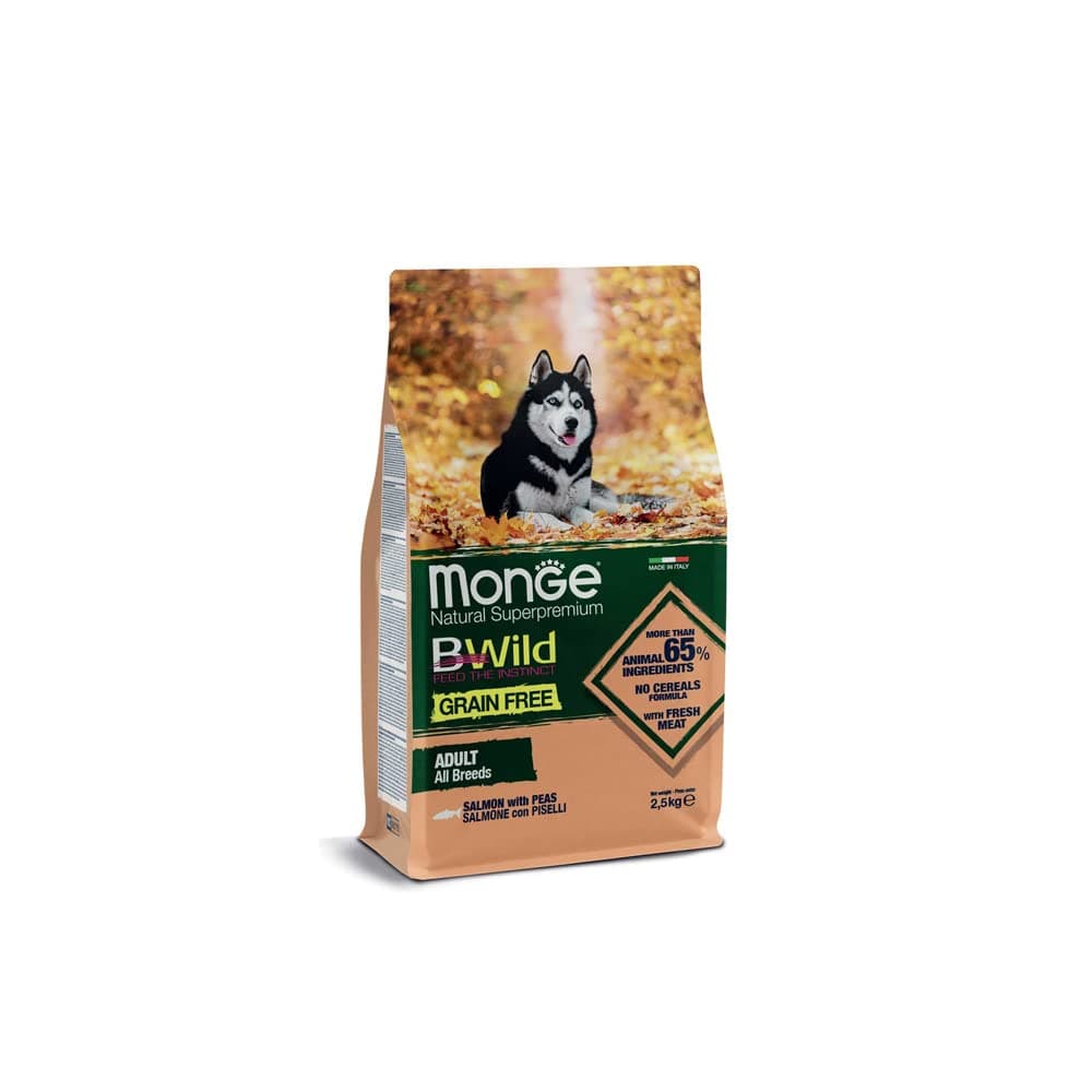 all4pets B-Wild Grain Free Adult All Breeds Salmon with Peas for Dogs-2.5 Kg,Granule