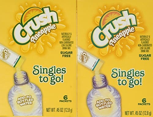 Crush Singles To Go Powder Packets – 6-Count Box (Pack of 12) Pineapple – Non-Carbonated, Sugar Free Drink Mix - ORIGINAL FLAVOR