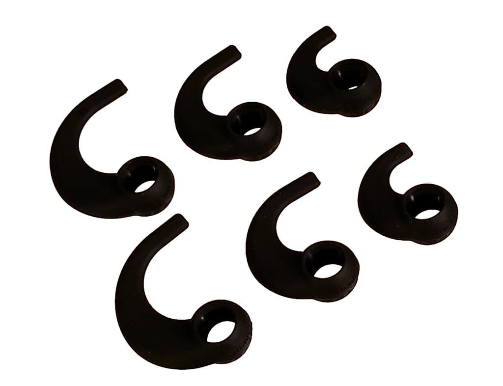 Far End Gear BudLoks Earphone Sport Grips for in-Ear and Ear Canal Earbuds, Black