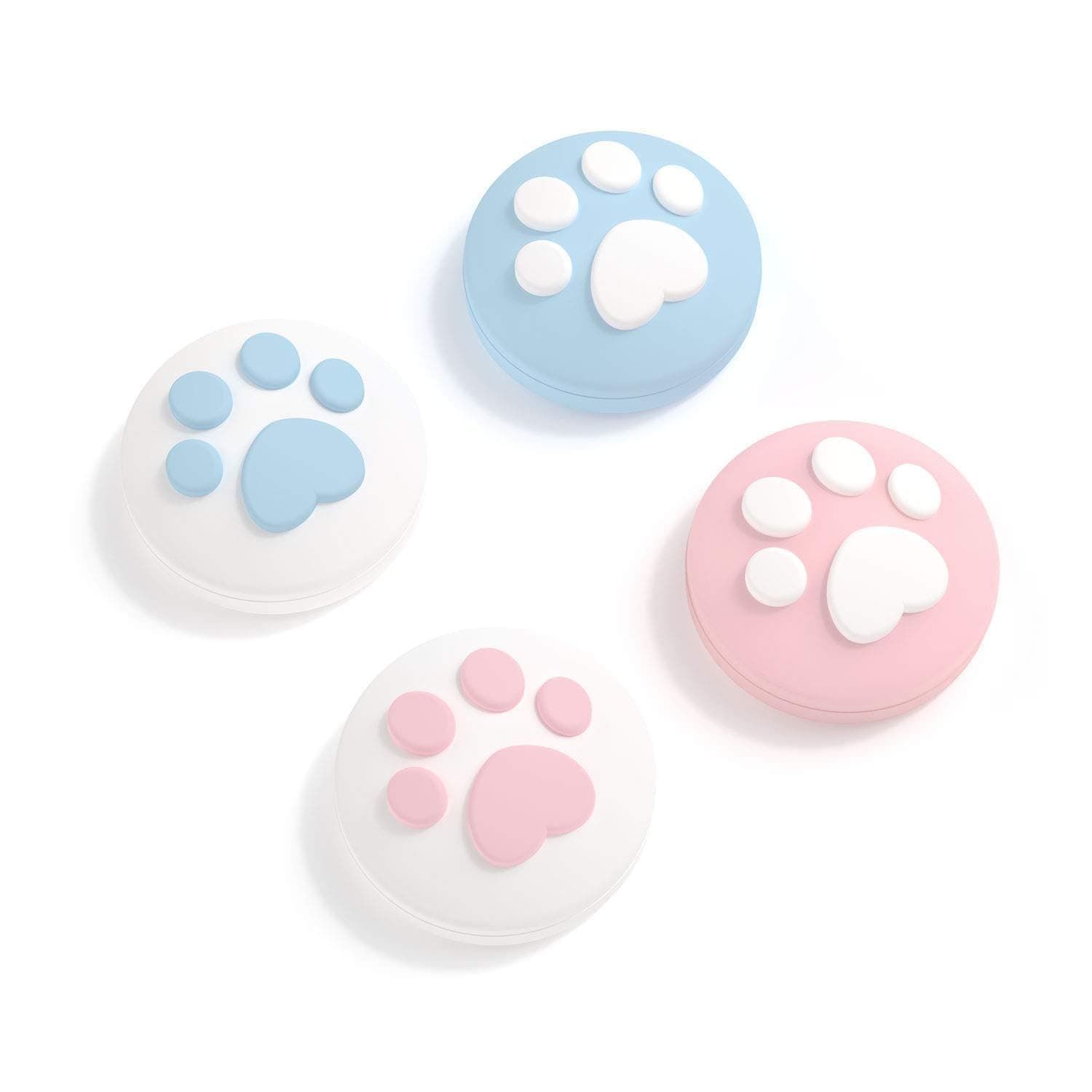 GeekShare 4PCS Silicone Cat Paw JoyCon Thumb Grip Set Joystick Caps Compatible with Switch / OLED / Switch Lite (Pink Blue)